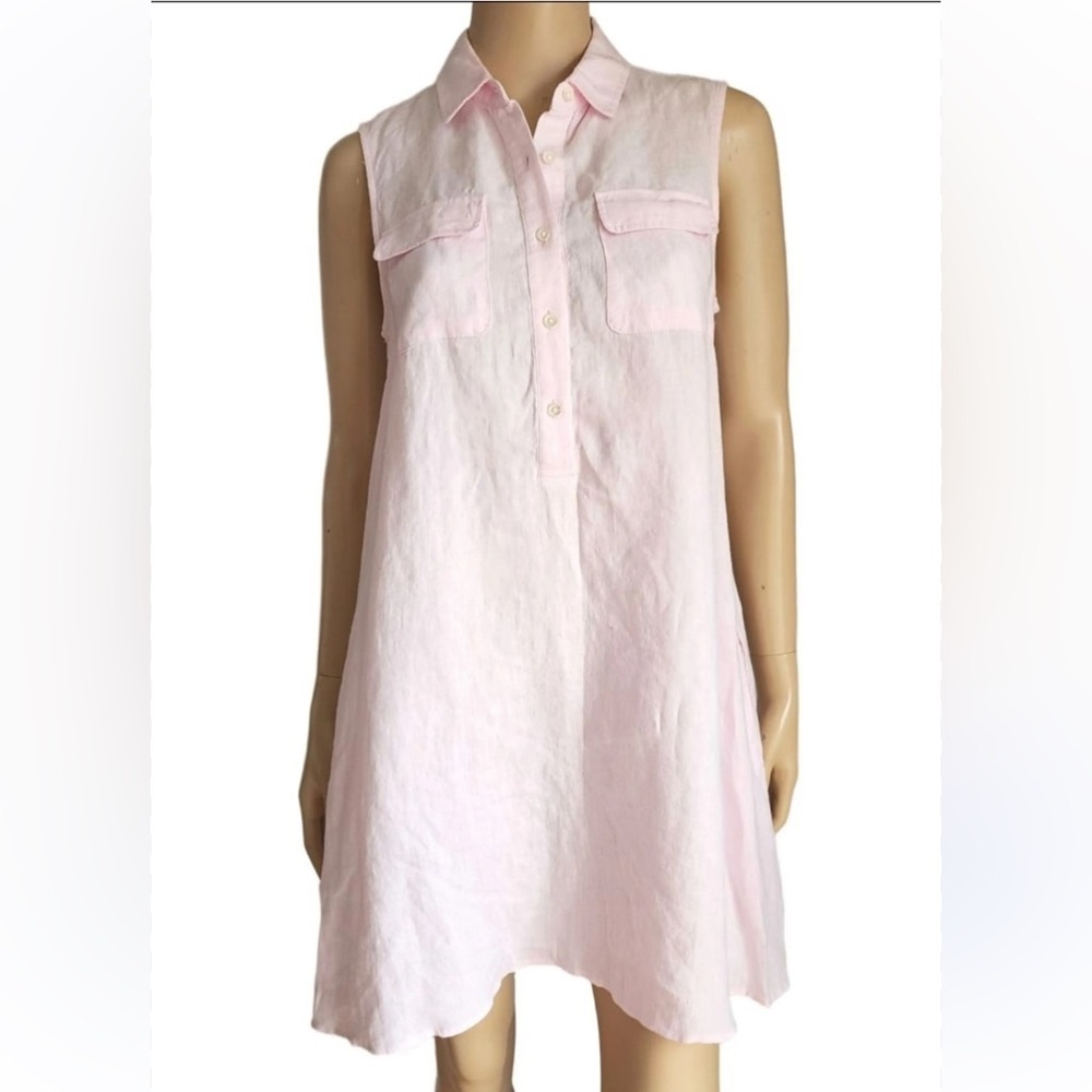 J. McLaughlin Aberdeen linen shift dress in pink Size Small
